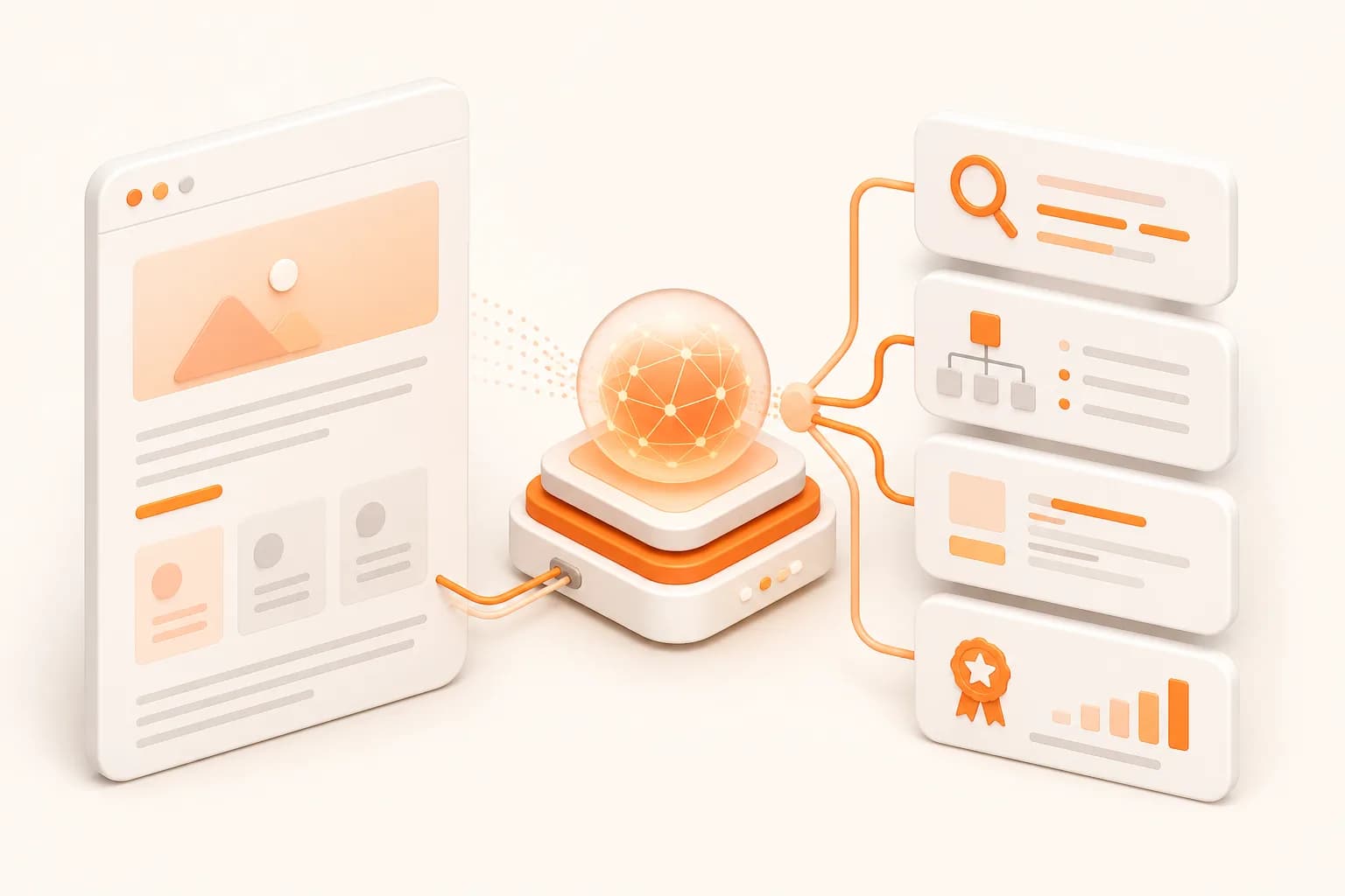 Snapshot Site themed workflow illustration for ai seo analysis