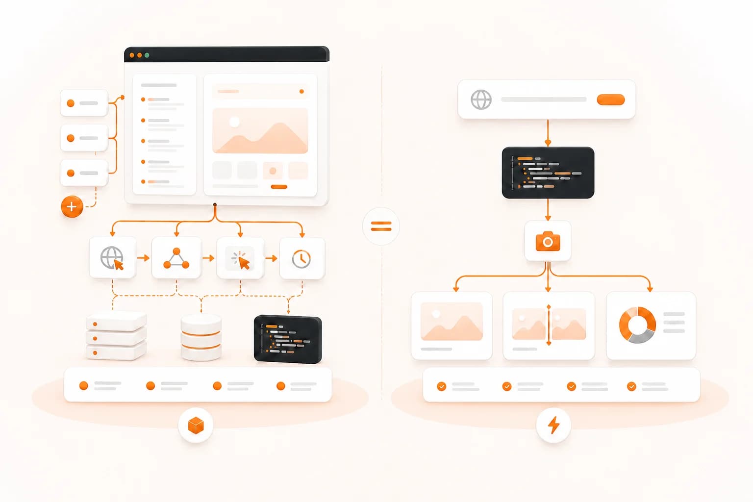 Comparison between a flexible remote browser automation workflow and a focused screenshot API workflow