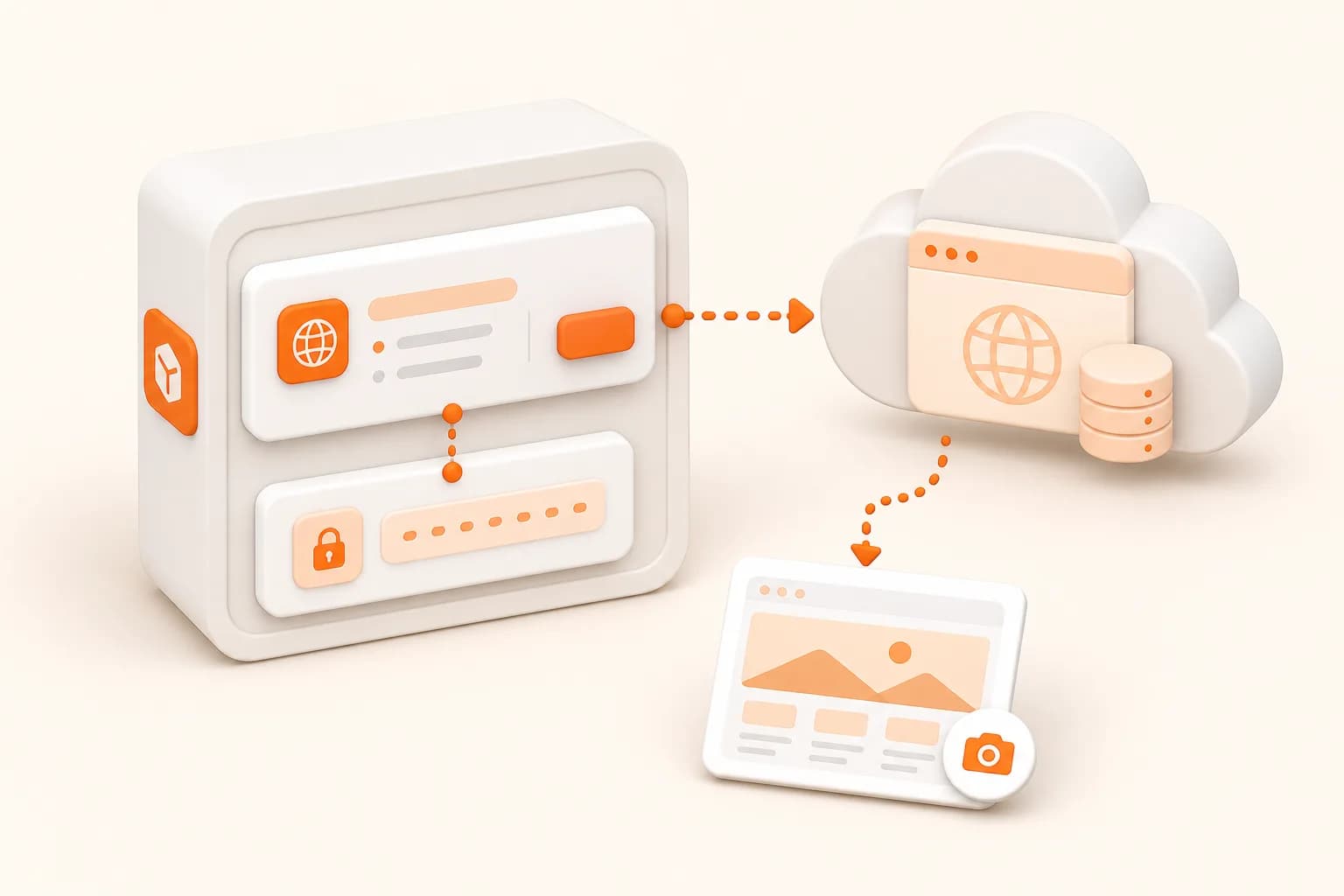 Snapshot Site themed screenshot API Docker illustration