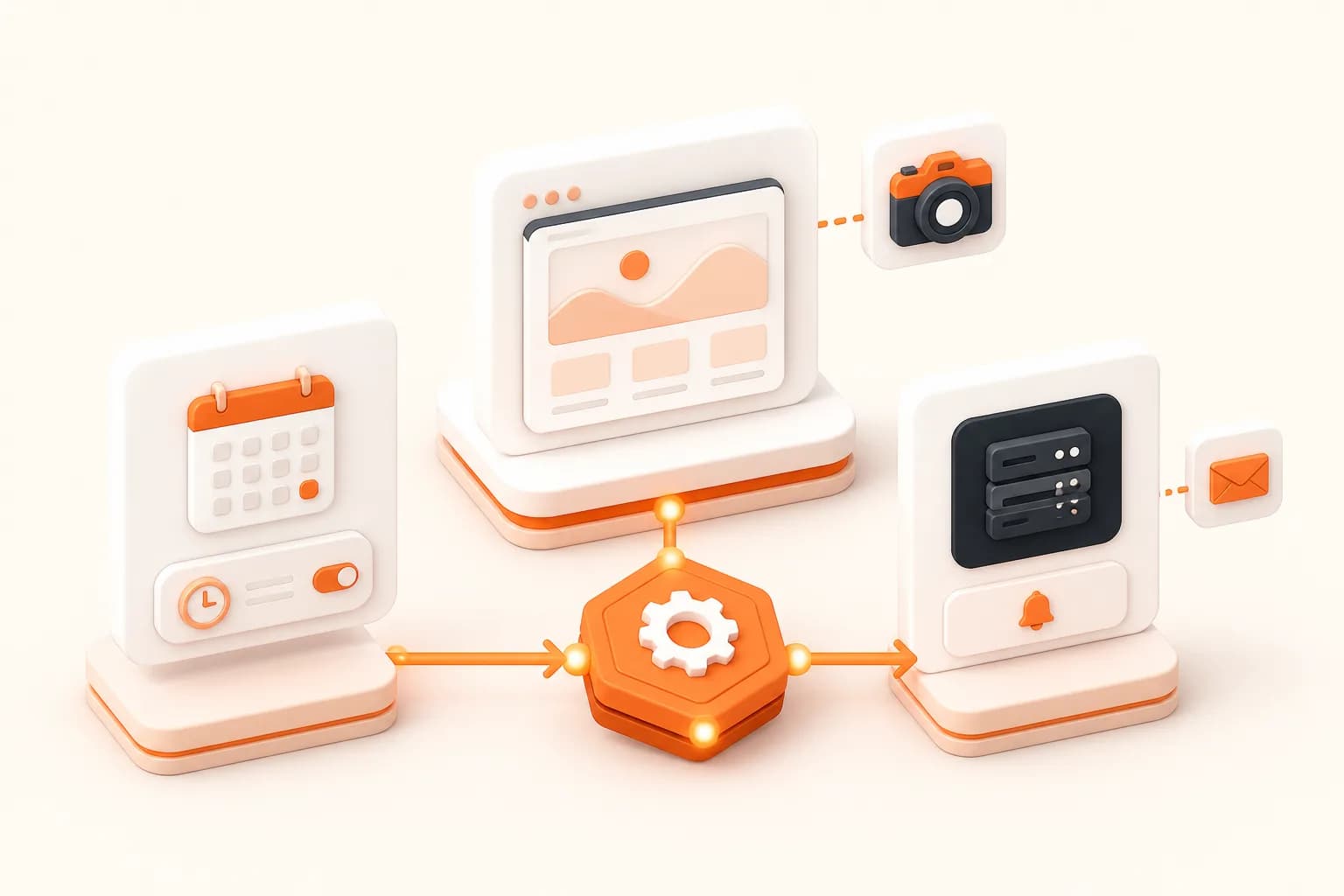 Snapshot Site themed external screenshot webhook workflow illustration