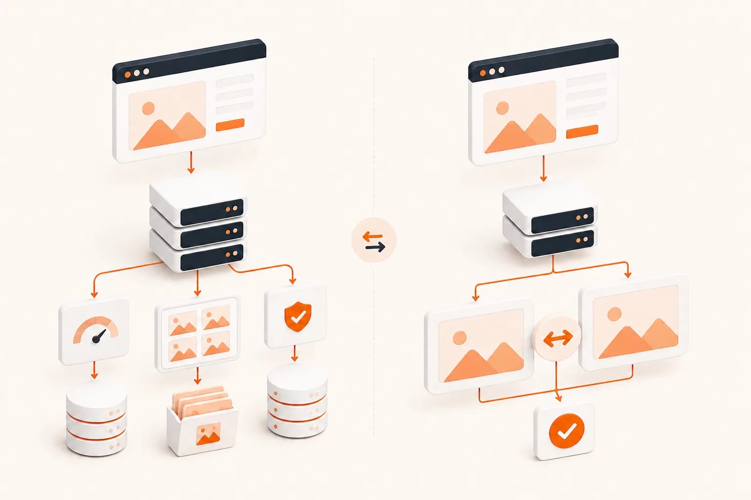 Neutral comparison of screenshot caching and storage with visual change analysis