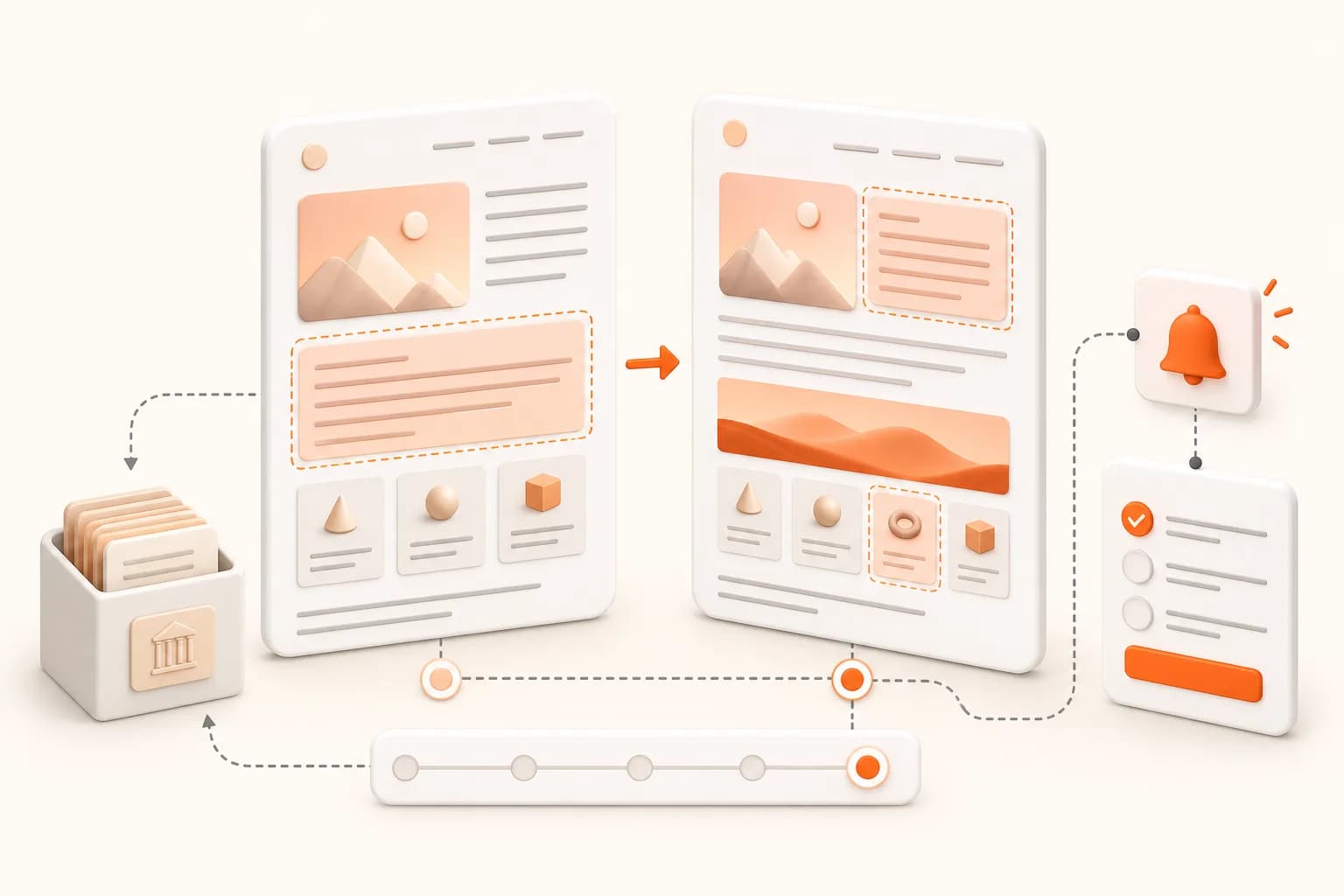 Snapshot Site themed workflow illustration for website content monitoring